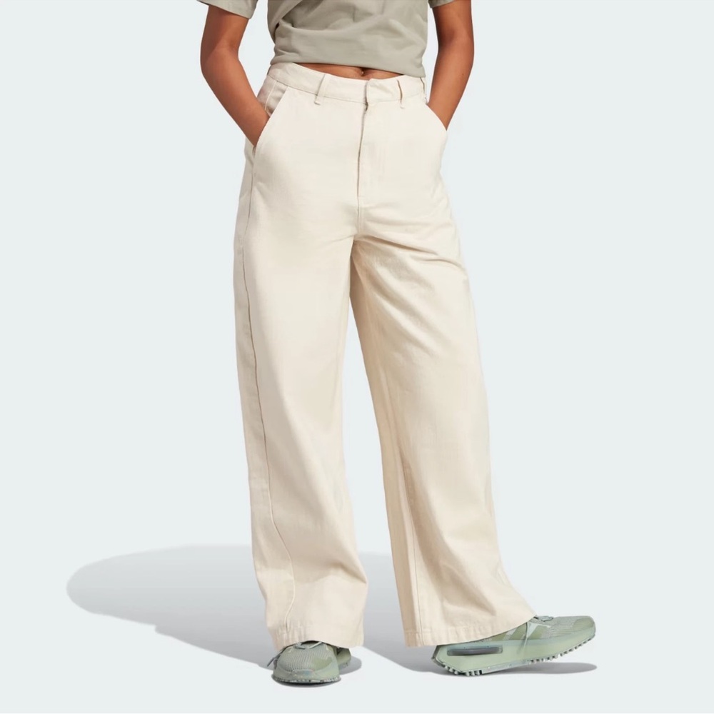 Adidas Originals X KSENIASCHNAIDER Women's Natural Denim 3-Stripes Jeans 36 NWT